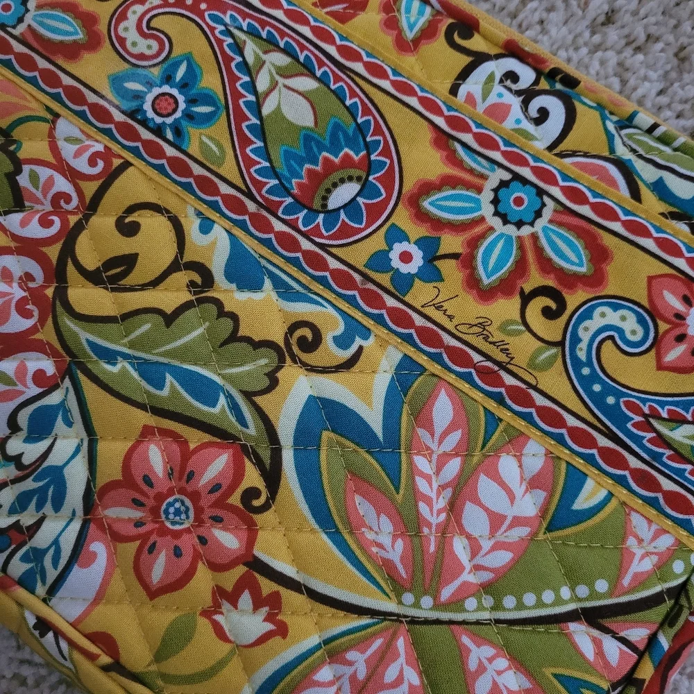 Vera Bradley Quilted Tablet Case Sleeve Provencal Yellow Floral Zip Retired